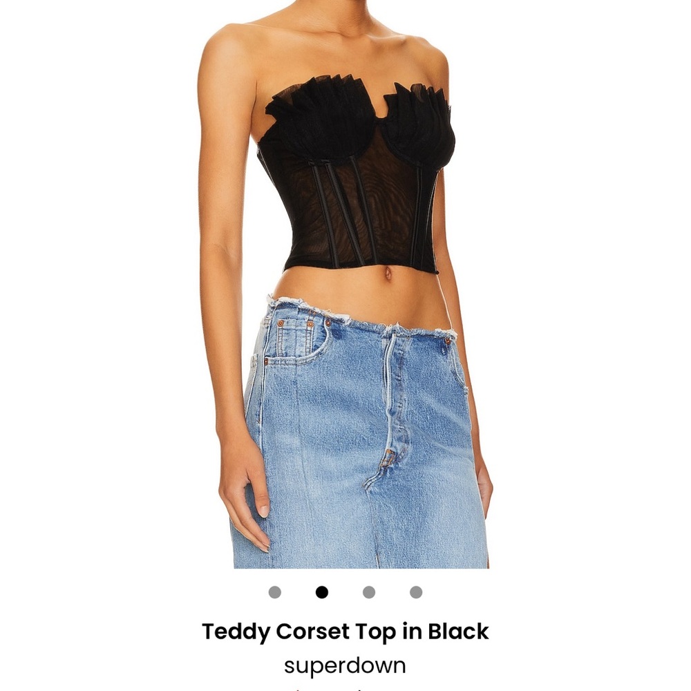 Superdown Black Sleeveless Bustier Top